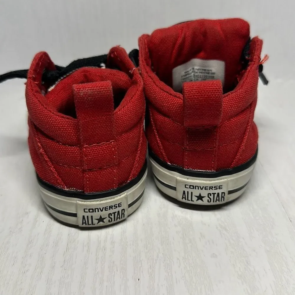 Converse Baby High Tops In Red, Black, And White, Infant Size‎ 5